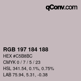 Color code: RGB 197 184 188 | qconv.com