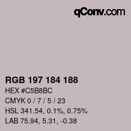 カラーコード: RGB 197 184 188 | qconv.com