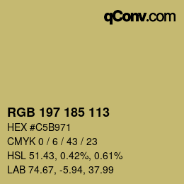 Color code: RGB 197 185 113 | qconv.com