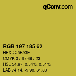 Color code: RGB 197 185 62 | qconv.com