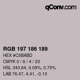 カラーコード: RGB 197 186 189 | qconv.com