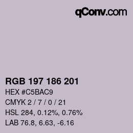 カラーコード: RGB 197 186 201 | qconv.com