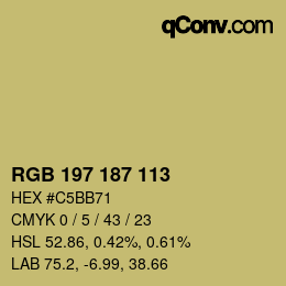 Color code: RGB 197 187 113 | qconv.com