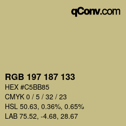 Color code: RGB 197 187 133 | qconv.com