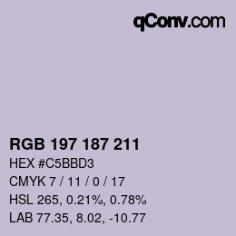 Farbcode: RGB 197 187 211 | qconv.com