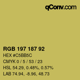 カラーコード: RGB 197 187 92 | qconv.com