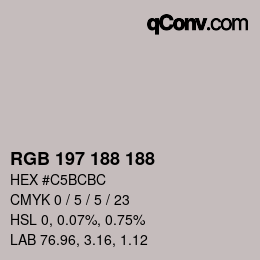 Color code: RGB 197 188 188 | qconv.com