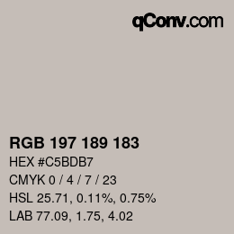カラーコード: RGB 197 189 183 | qconv.com