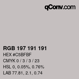 Color code: RGB 197 191 191 | qconv.com