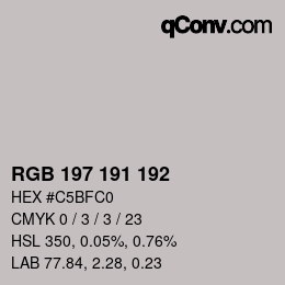 Código de color: RGB 197 191 192 | qconv.com