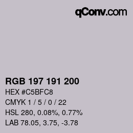 カラーコード: RGB 197 191 200 | qconv.com