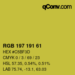 カラーコード: RGB 197 191 61 | qconv.com