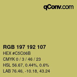 Color code: RGB 197 192 107 | qconv.com