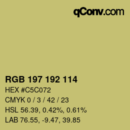 Color code: RGB 197 192 114 | qconv.com