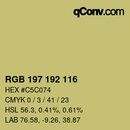 カラーコード: RGB 197 192 116 | qconv.com