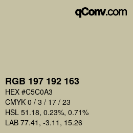 Farbcode: RGB 197 192 163 | qconv.com