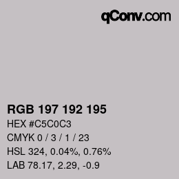 Color code: RGB 197 192 195 | qconv.com
