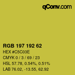 Color code: RGB 197 192 62 | qconv.com