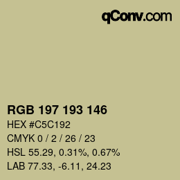Color code: RGB 197 193 146 | qconv.com