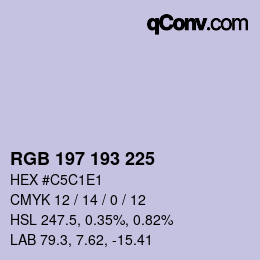 Farbcode: RGB 197 193 225 | qconv.com