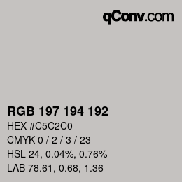 Farbcode: RGB 197 194 192 | qconv.com