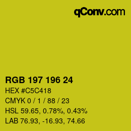 Color code: RGB 197 196 24 | qconv.com