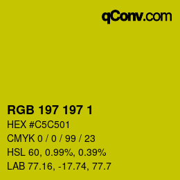 カラーコード: RGB 197 197 1 | qconv.com