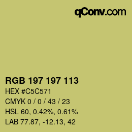 Color code: RGB 197 197 113 | qconv.com