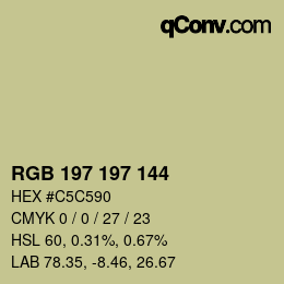 Color code: RGB 197 197 144 | qconv.com