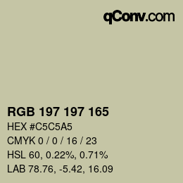 Color code: RGB 197 197 165 | qconv.com