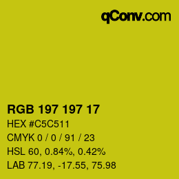 Color code: RGB 197 197 17 | qconv.com