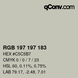 Color code: RGB 197 197 183 | qconv.com