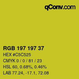 Color code: RGB 197 197 37 | qconv.com