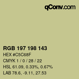 Color code: RGB 197 198 143 | qconv.com