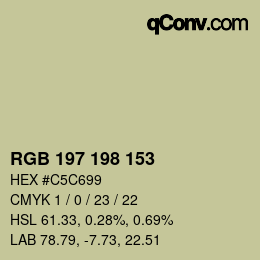 Color code: RGB 197 198 153 | qconv.com