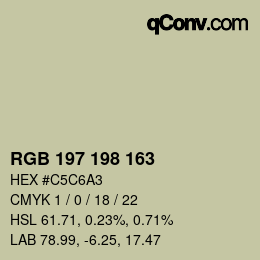 Color code: RGB 197 198 163 | qconv.com