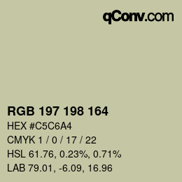 Color code: RGB 197 198 164 | qconv.com