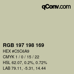 Color code: RGB 197 198 169 | qconv.com
