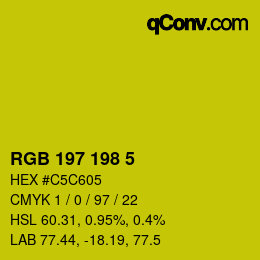 Color code: RGB 197 198 5 | qconv.com