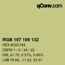 Color code: RGB 197 199 132 | qconv.com
