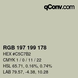 颜色代码: RGB 197 199 178 | qconv.com