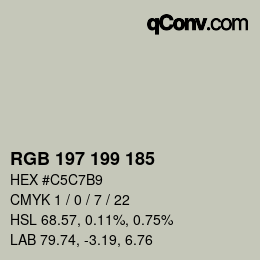 Color code: RGB 197 199 185 | qconv.com