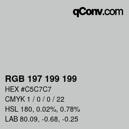 Color code: RGB 197 199 199 | qconv.com