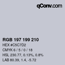 カラーコード: RGB 197 199 210 | qconv.com