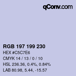 Color code: RGB 197 199 230 | qconv.com