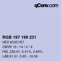 Color code: RGB 197 199 231 | qconv.com