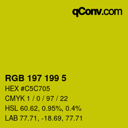 Color code: RGB 197 199 5 | qconv.com