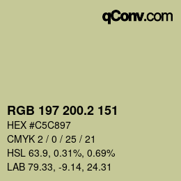 カラーコード: RGB 197 200.2 151 | qconv.com