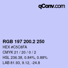 Color code: RGB 197 200.2 250 | qconv.com