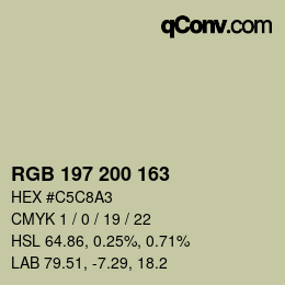 Farbcode: RGB 197 200 163 | qconv.com